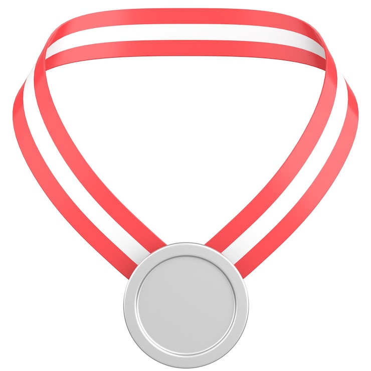 Zdjęcie 3d medal srebrny medal ilustracja 3d