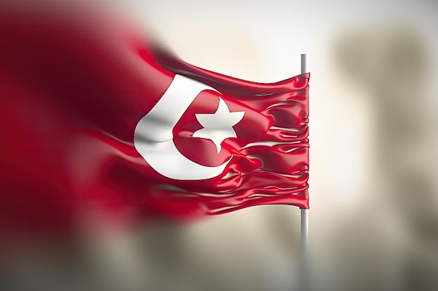 3d minimalistyczna flaga Bahrajnu bokeh tło Generative AI
