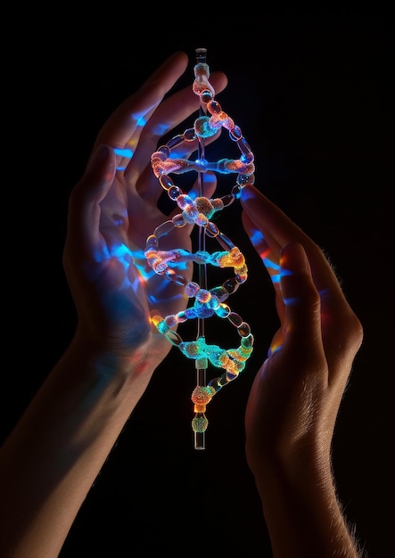 3D model DNA na ręce nierealny widok