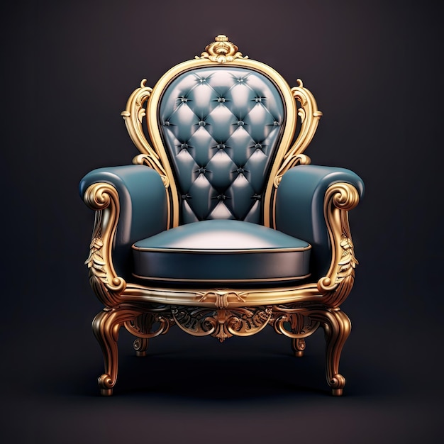 3D na białym tle luksusowe klasyczne antyczne krzesło
