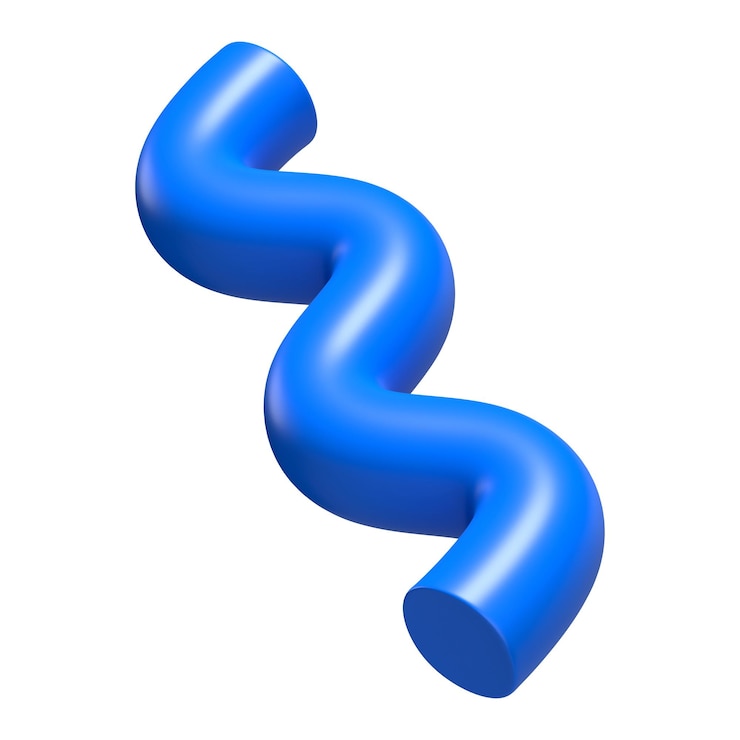Zdjęcie 3d niebieski squiggle png falisty kształt clipart przezroczysty tło