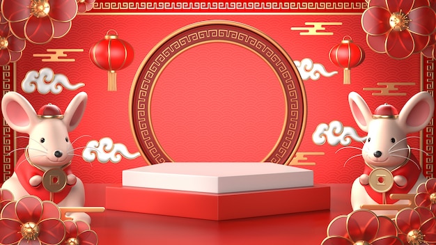 3d Odpłacają Się Chiński Szczur Dla świętują Chińskiego Nowego Roku