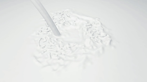 3D odpłacają się mleko kropla z pluśnięciem.