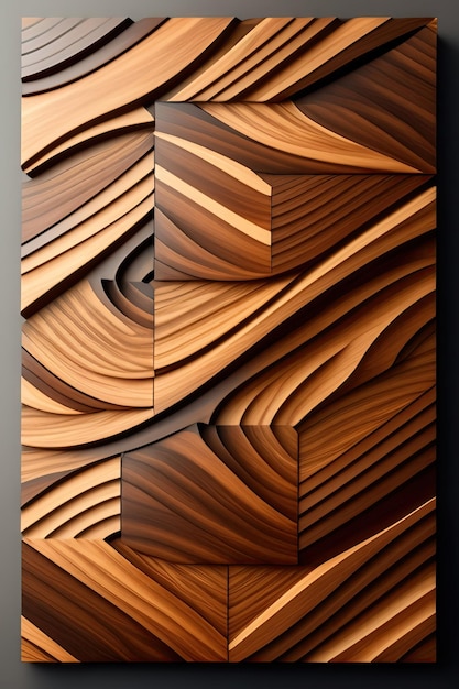 3D Panel Drewniany Wzór Z Drewnianym Tłem