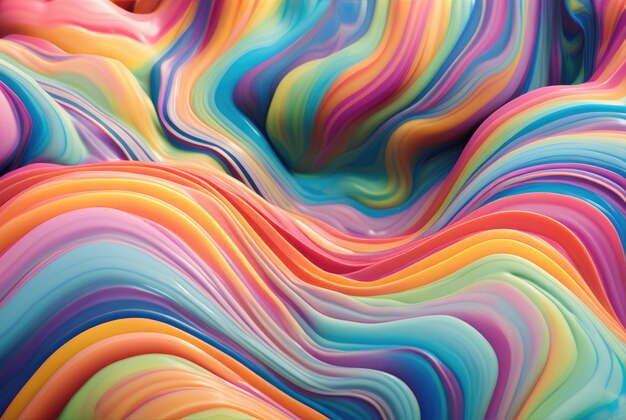 3D pastelowych kolorowych abstrakcyjnych wirów