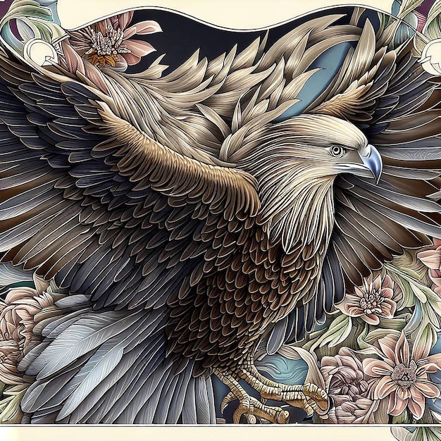 3d phoenix logo z ilustracją orła