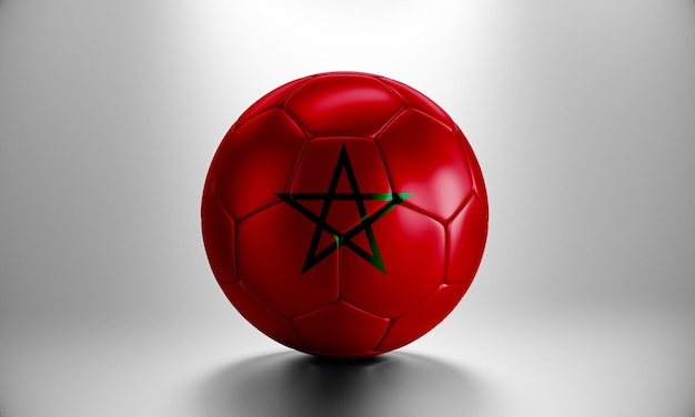 3D piłka z flagą kraju Maroko. Piłka z flagą Maroka