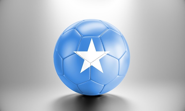 3D piłka z flagą kraju Somalii. Piłka futbolowa z flagą Somalii