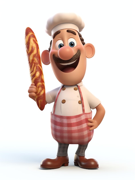 Zdjęcie 3d pixar charakter potraits szef kuchni