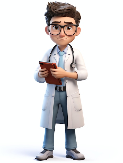 3D Pixar postać portretuje lekarza