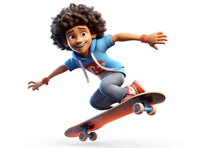 3D portrety postaci młodych sportowców sekateboards