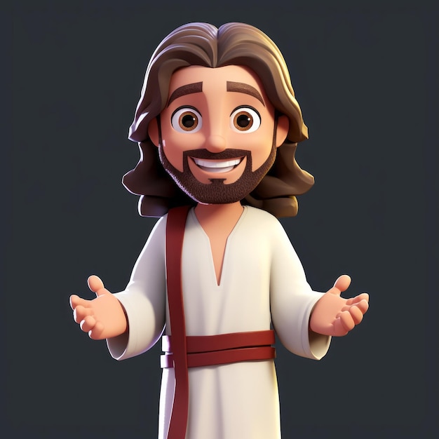 3D postać z kreskówki Jezusa