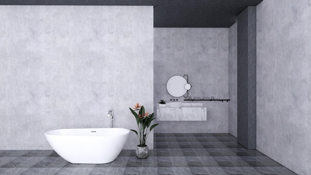 3d Projekt Wnętrz Pięknej I Eleganckiej łazienki Z Wanną I Umywalką
