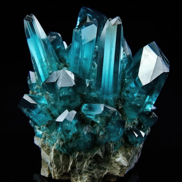 3D Quartz Gemstone na czarnym tle Bright Stone Ruby Sapphire Gem Crystal