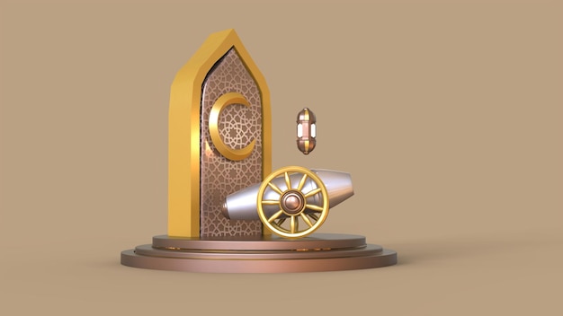 3D Ramadan Kareem Tło 3d ilustracja