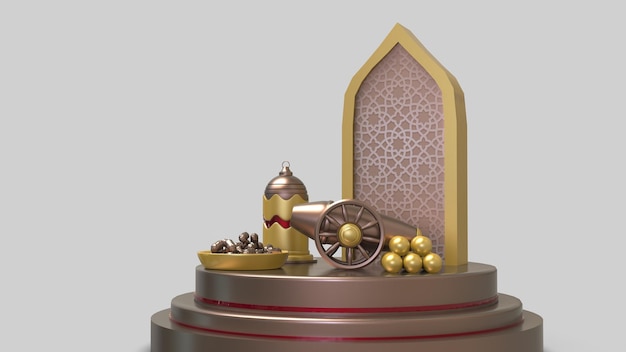 3D Ramadan Kareem Tło 3d ilustracja