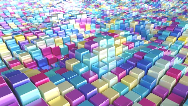 3d render abstrakcyjne różne kształty i kolory