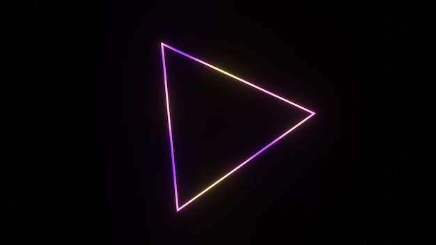 3d render abstrakcyjnych kształtów geometrycznych w neonowym różowym i niebieskim świetle