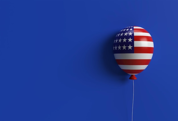 3d Render American Patriotic Balloons W Tradycyjnych Kolorach 4 Lipca Koncepcja Dnia Niepodległości Usa