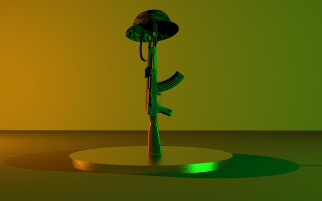 3d render Army Gun Cap National Security pełna koncepcja strzału