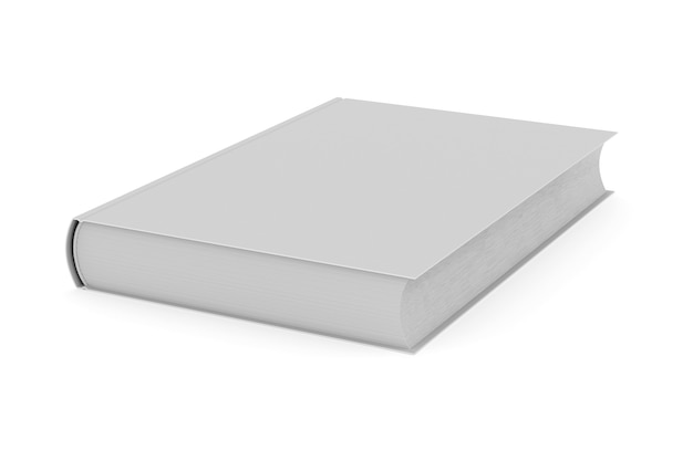3d render biała książka zamknięta na białym tle