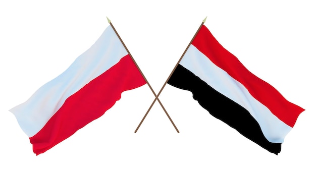 3d_render_for_designers_illustrators_national_independence_day_flags_poland_and_yemen