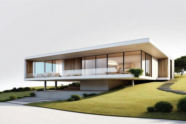 3D Render High Detail of a Modern House