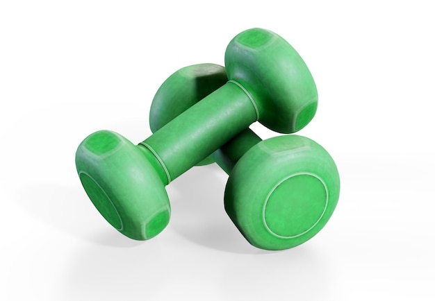 Zdjęcie 3d render kettlebell nad białym