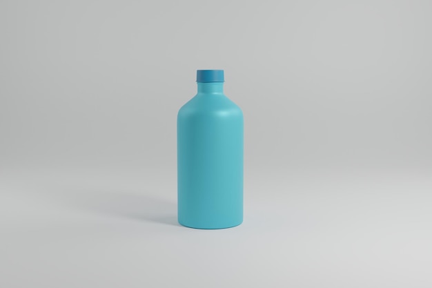 3d render kosmetyczna i lekarska butelka niebieska butelka do makiety
