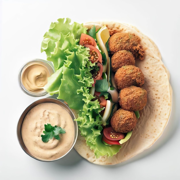 3D render kuchni arabskiej śniadanie posiłek Falafel