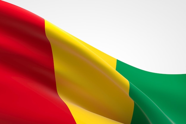 3d Render Macha Flagą Gwinei.