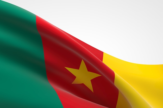 3d Render Macha Flagą Kamerunu.