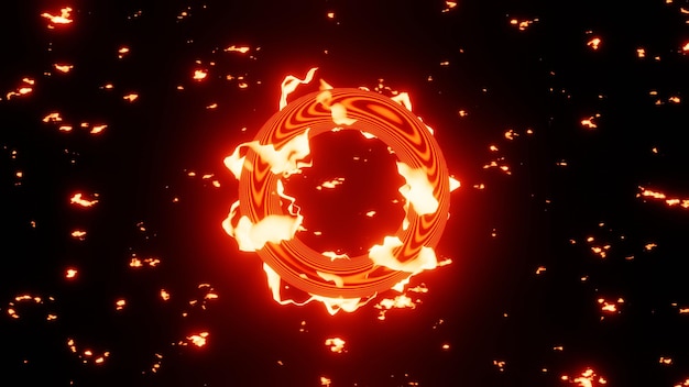 3d Render Neon Blask Energii Kształt Abstrakcyjne Magiczne świetliste Wiruje Fantasy Okrągły Portal