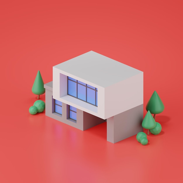 Zdjęcie 3d render nowoczesnego domu, koncepcja nieruchomości.