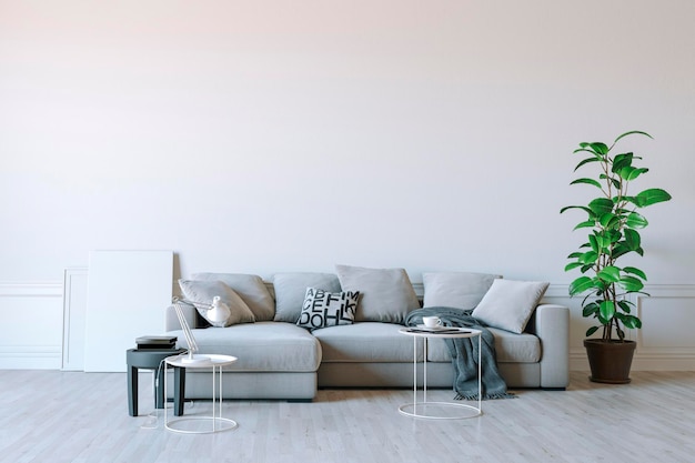 3d render pięknego, czystego wystroju wnętrza