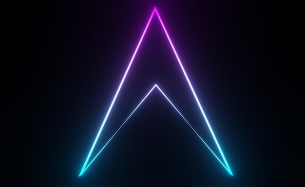 3d render światła neonowego RGB na tle ciemności. Abstrakcyjne linie laserowe pokazują w nocy. Scena wiązki promieniowania ultrafioletowego do makiety i banera internetowego.