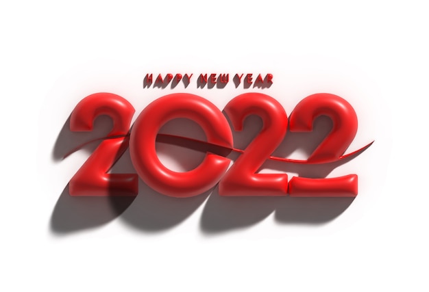 3D Render Szczęśliwego Nowego Roku 2022 Projekt Typografii Tekstu.