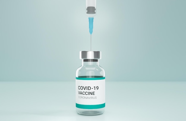 3D Render.vaccine przeciwko koncepcji covid