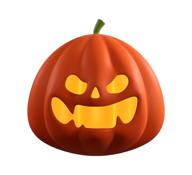 3d Render Z Dyni Halloween Na Białym Tle