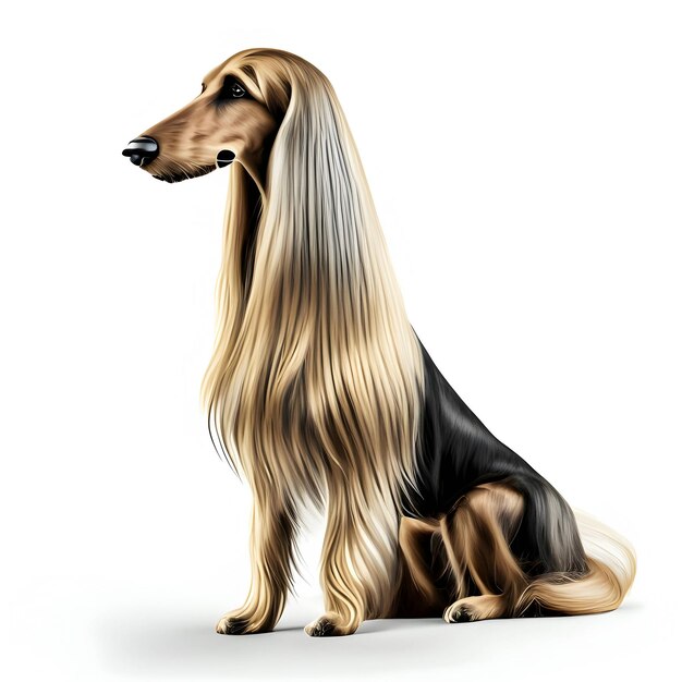 3d Rendering Afghan Hound Animal AI Generative