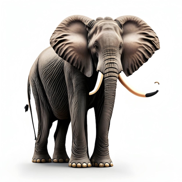 3d Rendering African Forest Elephant Animal AI Generative (Rendering afrykańskiego słonia leśnego)