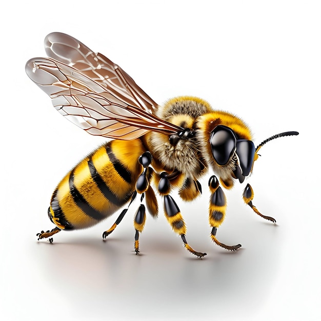 Zdjęcie 3d rendering africanized bee animal ai generative (rendering afrykańskiej pszczoły zwierzęcej sztucznej inteligencji)