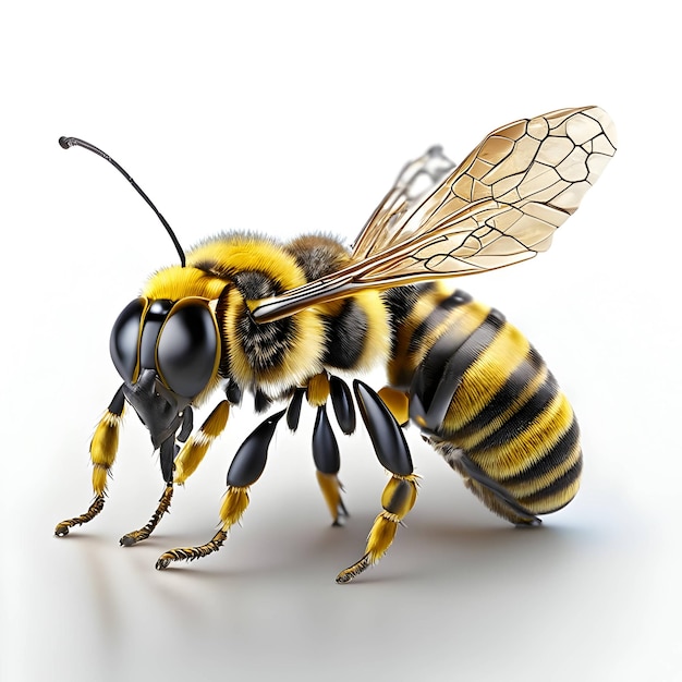 3d Rendering Africanized Bee Animal AI Generative (Rendering afrykańskiej pszczoły zwierzęcej sztucznej inteligencji)