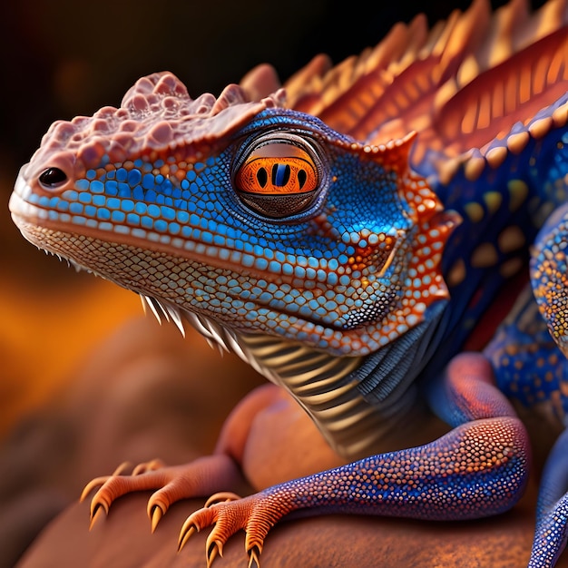 3d Rendering Agama Lizard Animal AI Generative