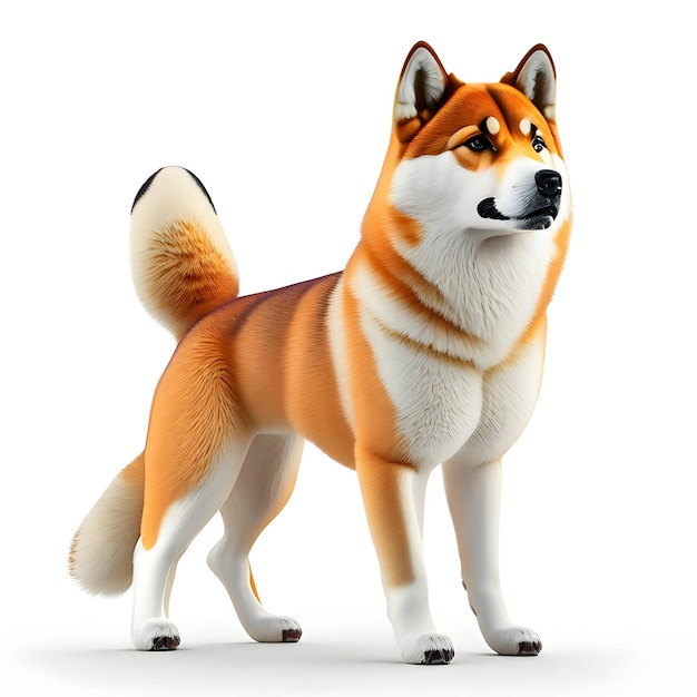 3d Rendering Akita Animal AI Generative