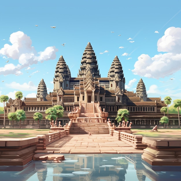 3d rendering Angkor Wat