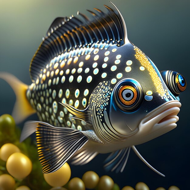 3d Rendering Archerfish Animal AI Generative