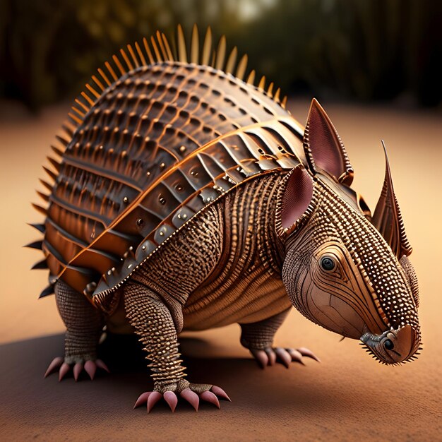 3d Rendering Armadillo Animal AI Generative