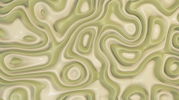 3d Rendering Cream nago organiczny gładki beżowy kolor plastikowa abstrakcyjna fala tła