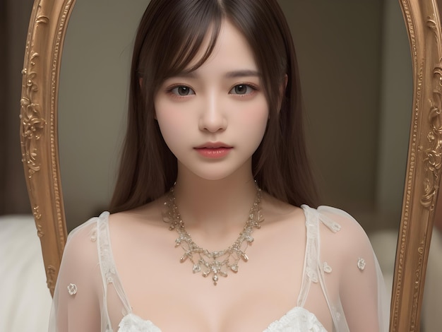 3d Rendering Cutee Woman AI Generative